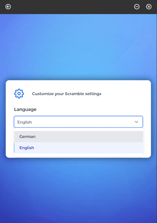 Scramble Desktop client settings