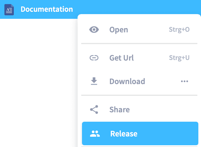 Release a file or folder to a group